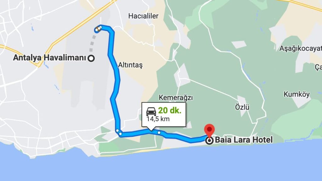 Antalya Airport to Baia Lara Hotel